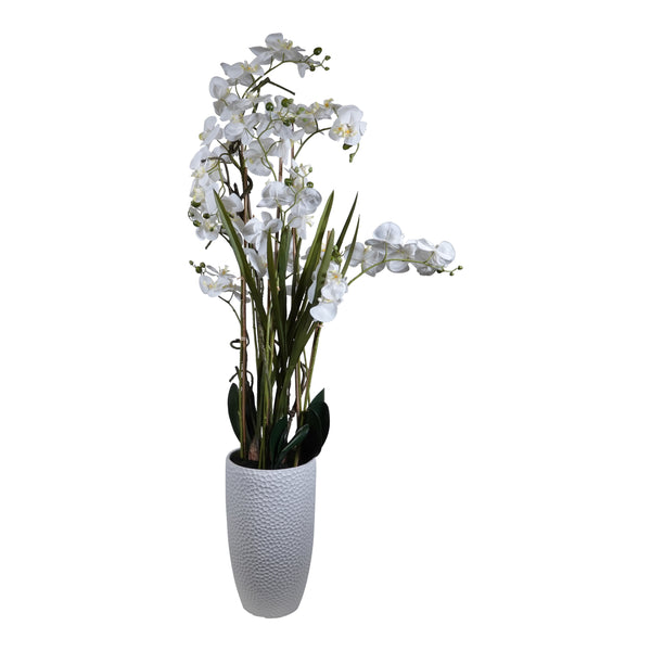 Kopu® Kunstplant Orchidee 160 cm Wit in Hoge Bloempot - Phalaenopsis