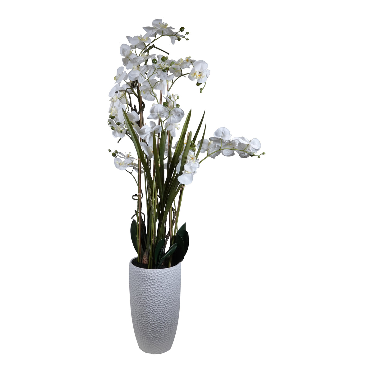 Kopu® Kunstplant Orchidee 160 cm Wit in Hoge Bloempot - Phalaenopsis