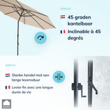 Kopu® Valencia Parasol Rond 300 cm met Beschermhoes - Creme