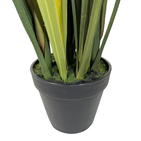 Kopu® Kunstplant Miscanthus 90 cm - 3 pluimen - in zwarte pot