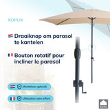 Kopu® Sevilla Parasol Rechthoek 200x300 cm met Hoes - Balkonparasol Creme