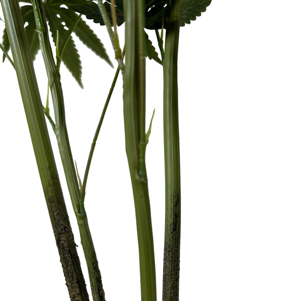Kopu® Kunstplant Hennep 90 cm met zwarte Pot - 73 bladeren
