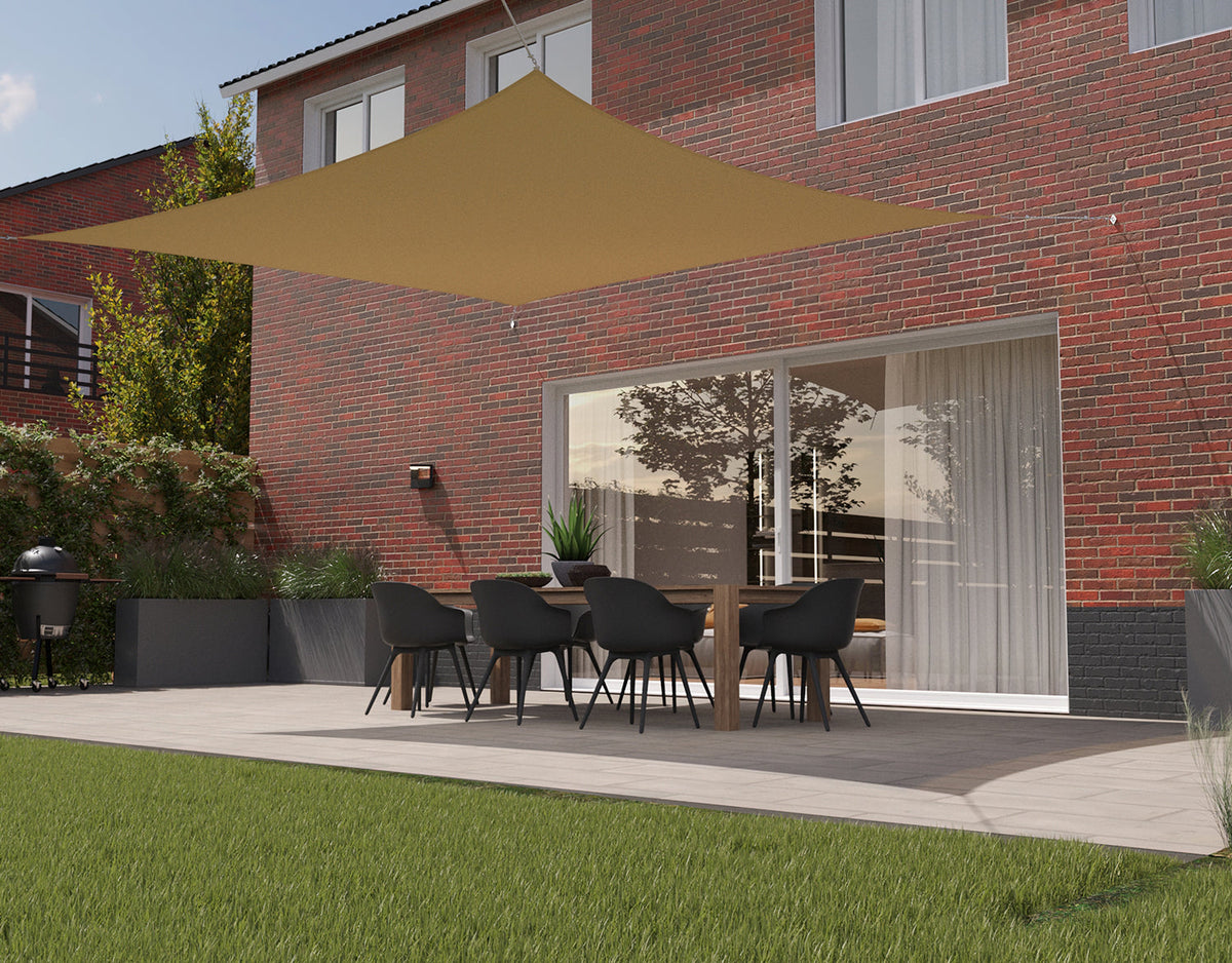 Kopu® Schaduwdoek 3x3m Vierkant Waterdicht 230 gram Zonnedoek - Zand