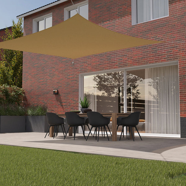 Kopu® Schaduwdoek 3x3m Vierkant Waterdicht 230 gram Zonnedoek - Zand