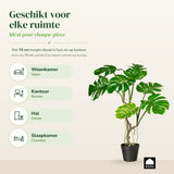 Kopu® Kunstplant Split Philodendron 75 cm - 8 bladeren - Nepplant
