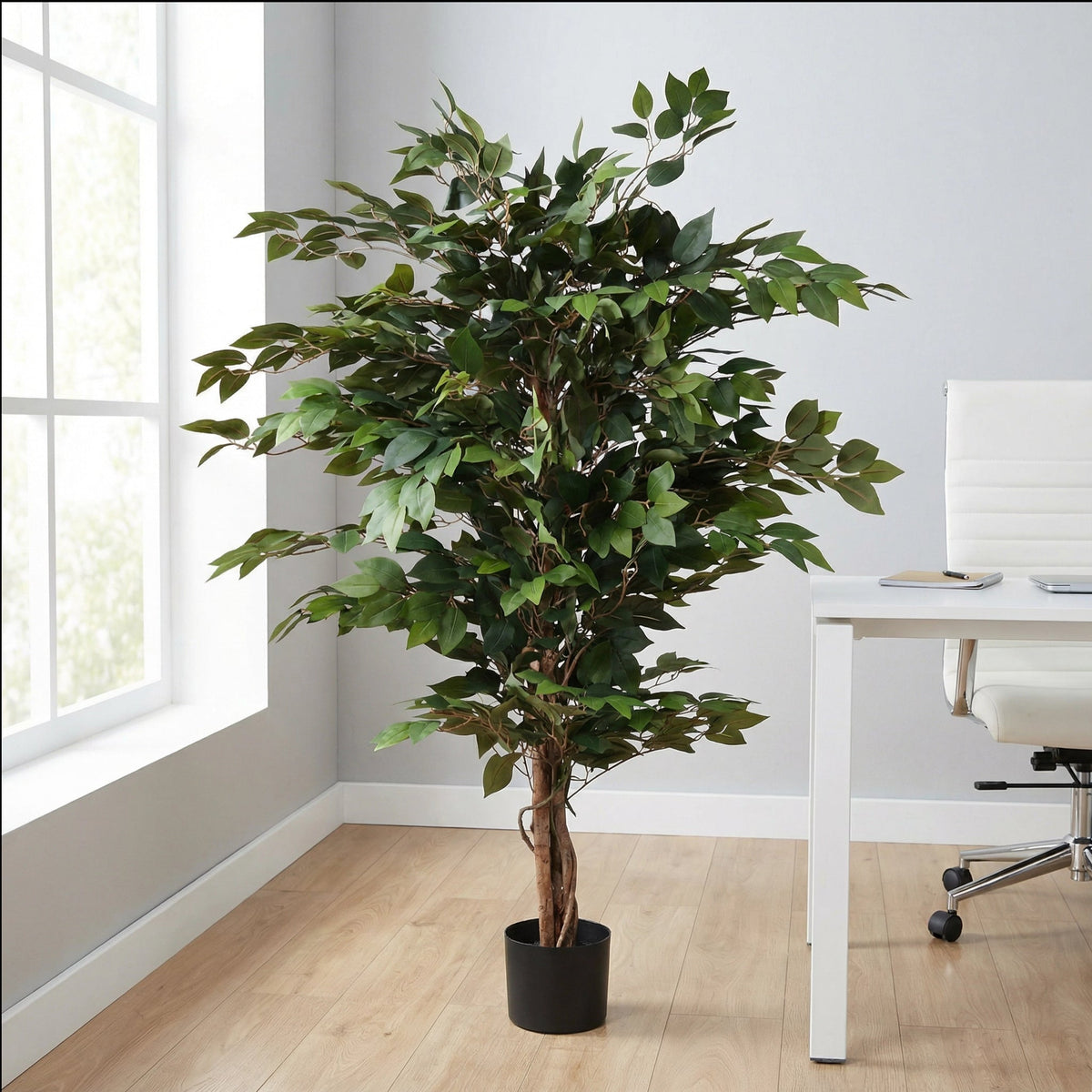 Kopu® Kunstplant Ficus Benjamina 150 cm in zwarte pot - 1764 bladeren