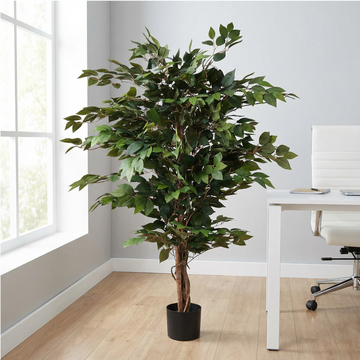 Kopu® Kunstplant Ficus Benjamina 150 cm in zwarte pot - 1764 bladeren