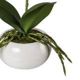 Kopu® Set 2 stuks Kunstplant Mini Orchidee 27 cm in witte Sierpot - Roze