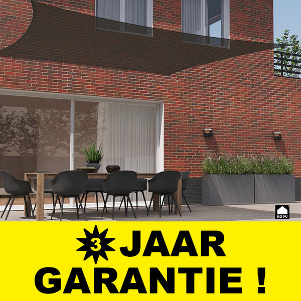 Kopu® Schaduwdoek Driehoek 5x5x7,1mtr 280 grams Waterdoorlatend Grijs