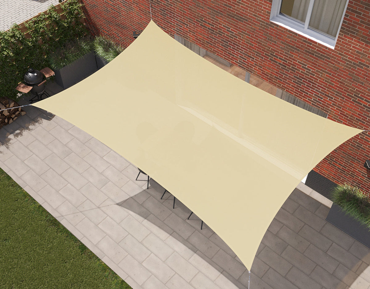 Kopu® Schaduwdoek Rechthoek 280 gram Waterdoorlatend 3x4 m - Creme