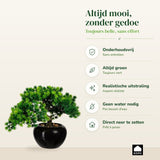 Kopu® Kunstplant Bonsai Lariks 26 cm met zwarte Pot - Bonsai boompje