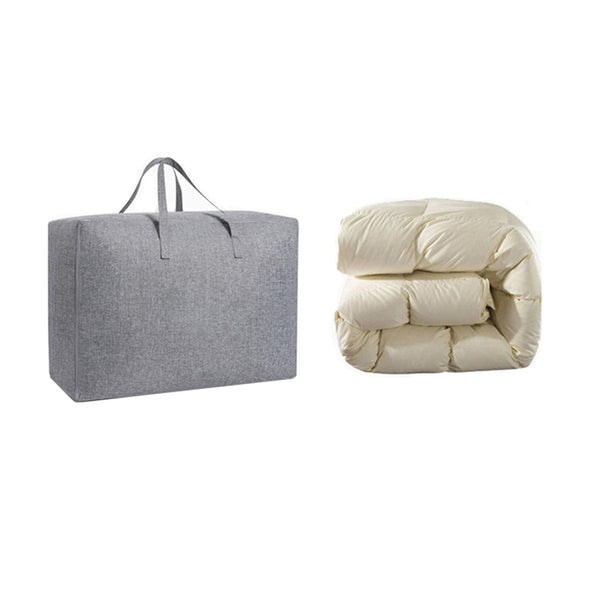 Opbergzak XXL Dekbed - Grijs - 70 x 50 x 30 cm - Opbergtas voor Dekbed en Kleding - Kledingzak XXL