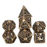 Dungeons and Dragons Dobbelsteen set Metaal Oud Goud met Draken