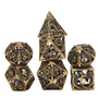 Dungeons and Dragons Dobbelsteen set Metaal Oud Goud met Draken