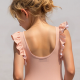 Badpak Korte Mouw Licht Roze met Ruches Meisjes | Maat 1-6 Jaar