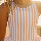 Badpak Gestreept Roze Wit met Ruches Meisjes