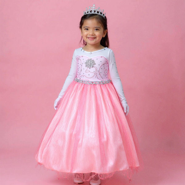 Elsa Verkleed Jurk met Ster Roze