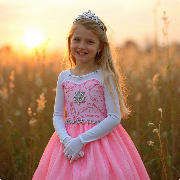 Elsa Verkleed Jurk met Ster Roze