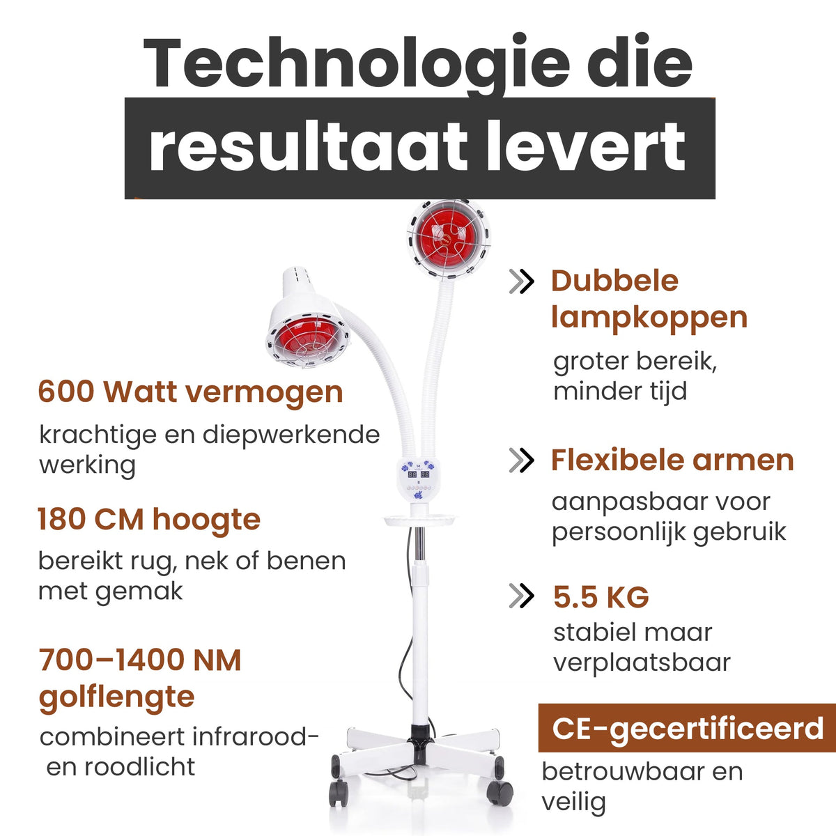 Dubbele infraroodlamp