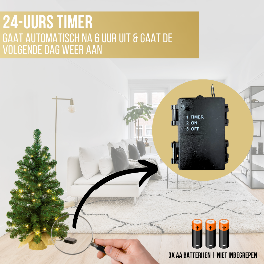 Excellent Trees® Jarbo Mini Kerstboom 75 cm met verlichting - Kunstkerstboom kant en klaar met Verlichting - Hoogwaardig PVC - 55 LED Lampjes