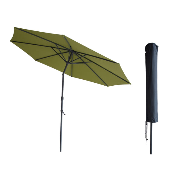 Kopu® Valencia Parasol Rond 300 cm met Beschermhoes - Olijfgroen
