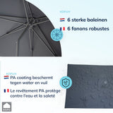 Kopu® Leon Parasol Rechthoek 150x250 cm - Balkonparasol met Hoes - Grijs