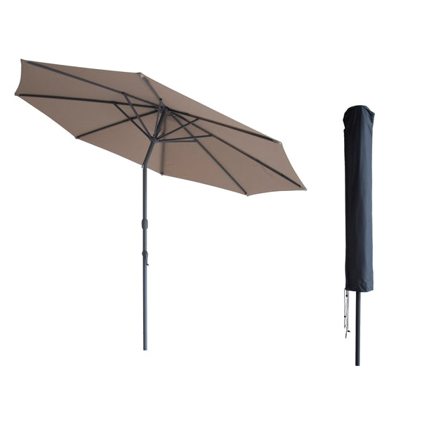 Kopu® Valencia Parasol Rond 300 cm met Beschermhoes - Taupe