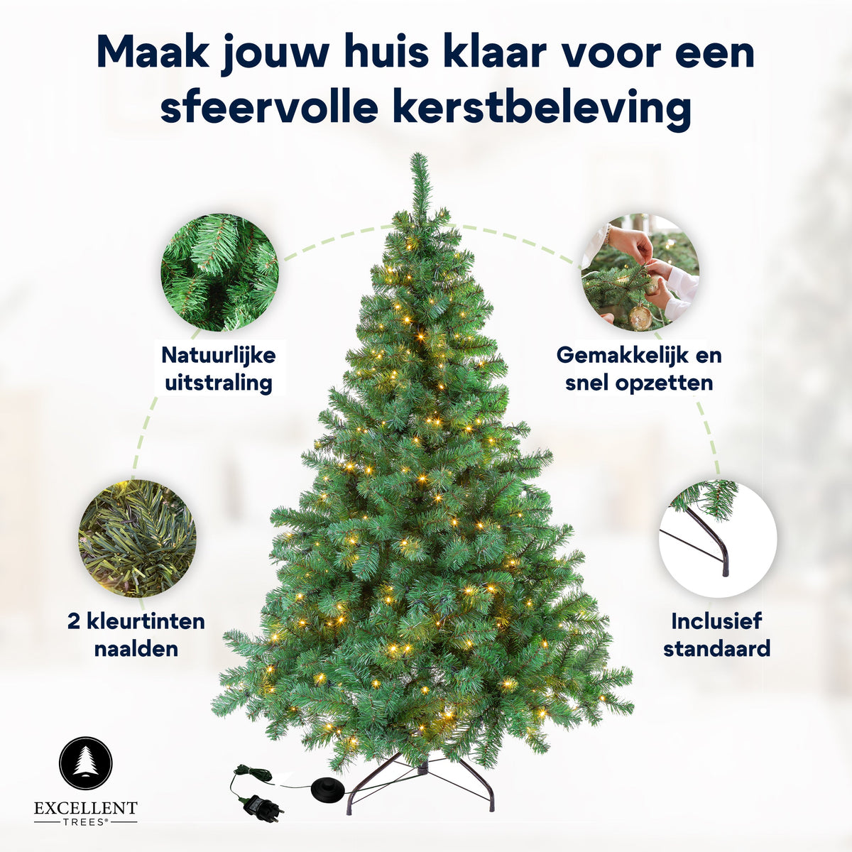 Excellent Trees® Stavanger LED 210 cm - Kerstboom met Verlichting en Smart App