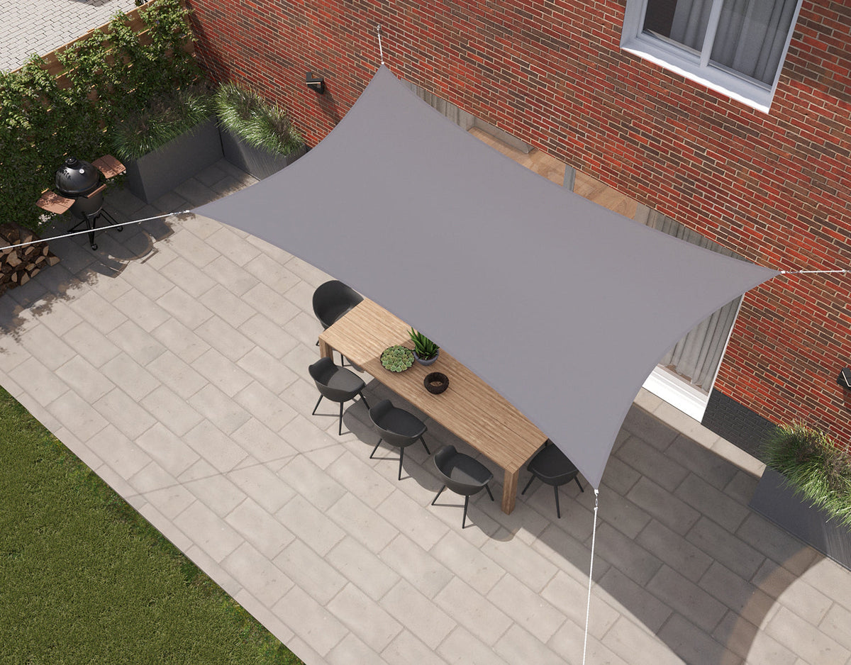 Kopu® Schaduwdoek Rechthoek 2x3 m Waterdicht - Zonnedoek - Grijs
