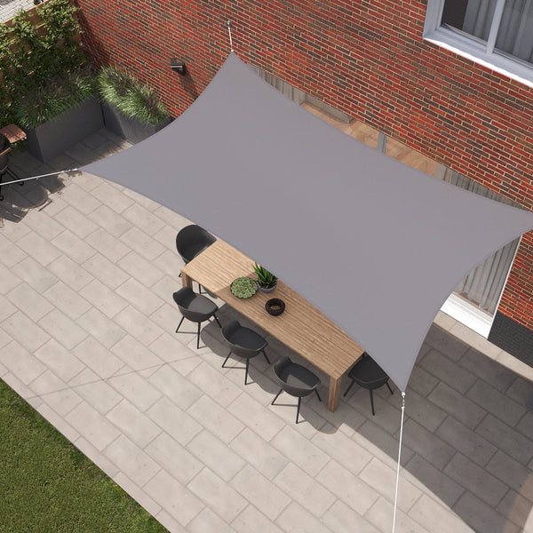 Kopu® Schaduwdoek Rechthoek 3x4 m Waterdicht - Zonnedoek - Grijs