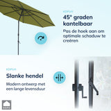 Kopu® Valencia Parasol Rond 300 cm met Beschermhoes - Olijfgroen
