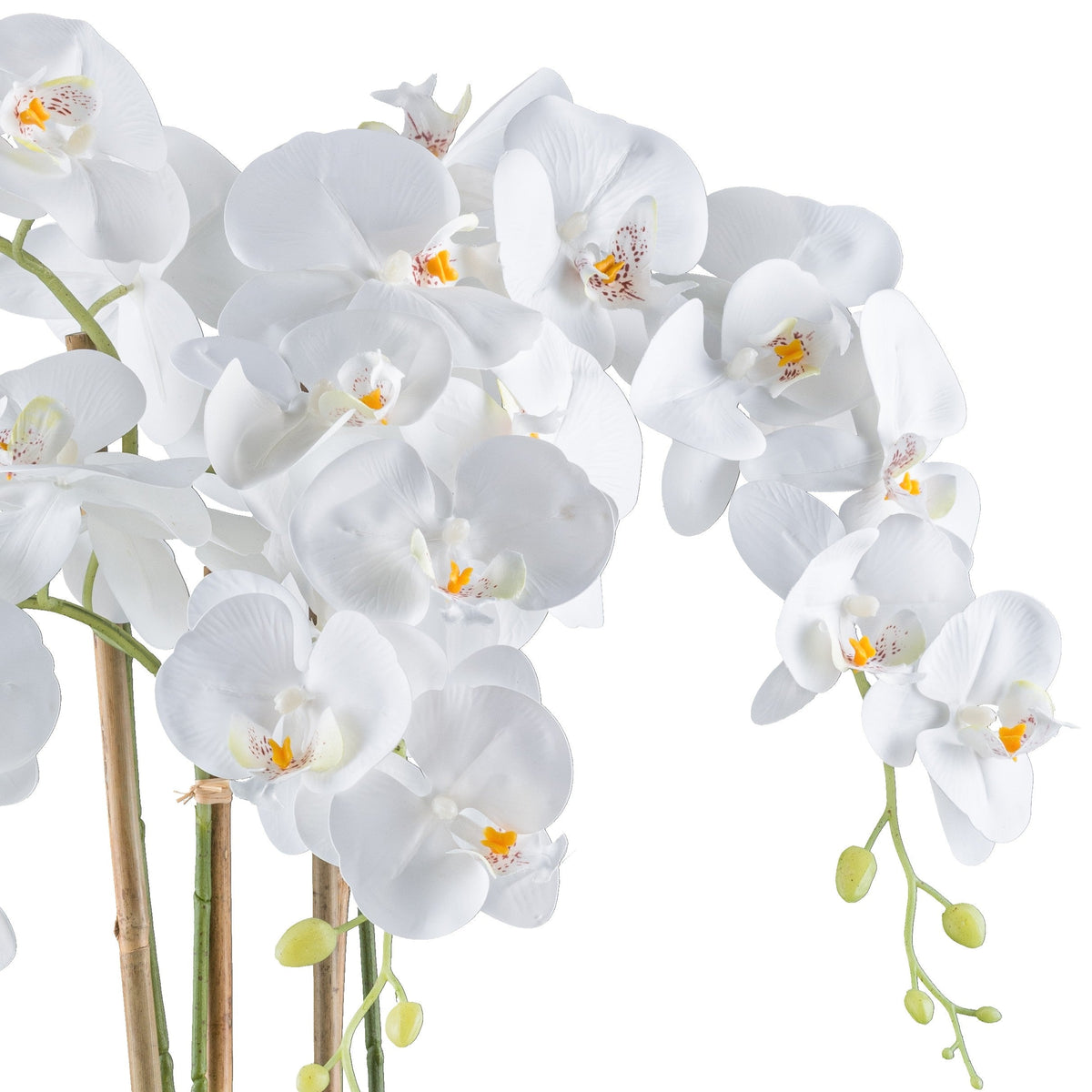 Kopu® Kunstbloem Orchidee 62 cm Wit met witte Pot - Phalenopsis