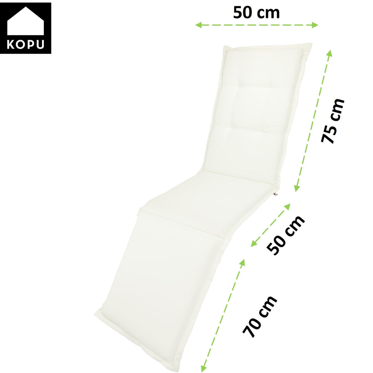 Kopu® Prisma Aquamarine - Deckchairkussen - 200x50 cm - Groen
