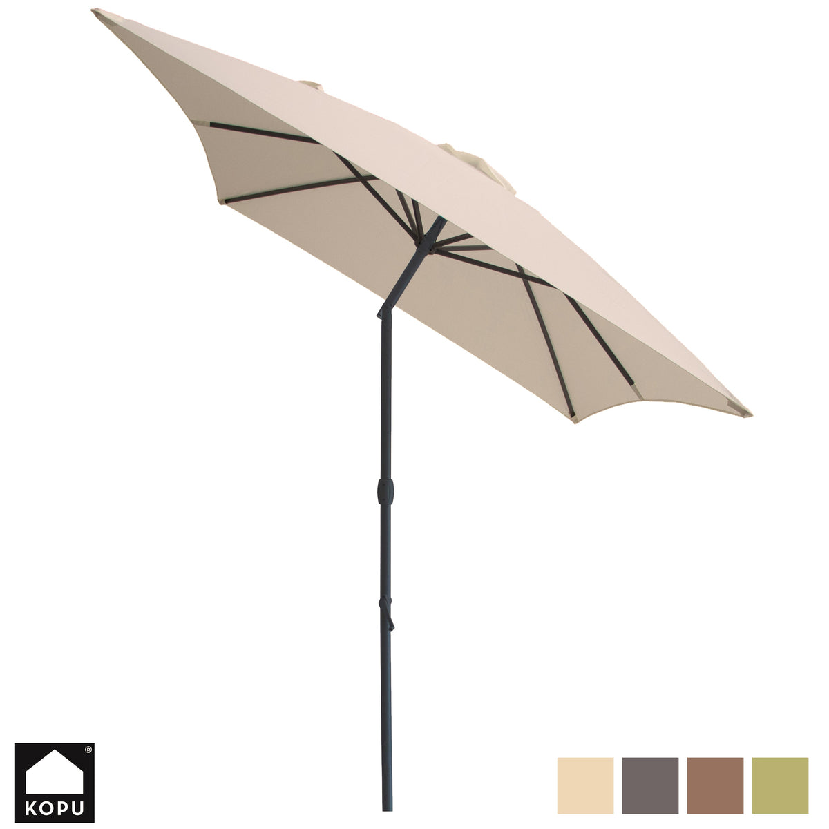Kopu® Sevilla Parasol Rechthoek 200x300 cm met Hoes en voet - Creme