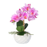 Kopu® Kunstplant Orchidee 33 cm in witte Sierpot 13x9cm - Roze