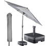 Kopu® Calma Parasolset Rond 300 cm met Hoes en Voet - Lichtgrijs (Copy)