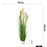 Kopu® Kunstplant Pampusgras 110 cm - 5 pluimen - in witte pot