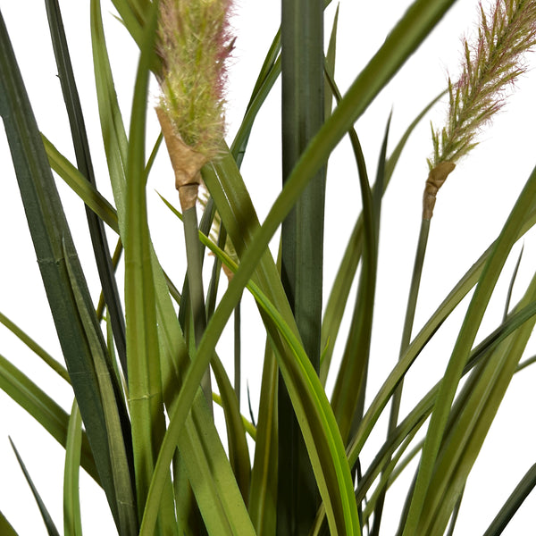 Kopu® Kunstplant Miscanthus 90 cm - 3 pluimen - in zwarte pot