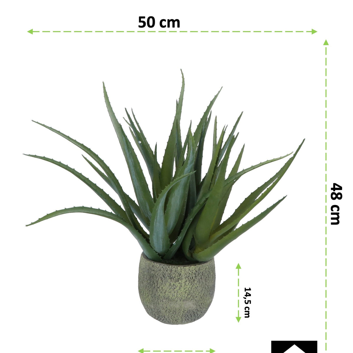 Kopu Kunstplant Aloe Vera 48 cm in binnenpot met aarde - 30 bladeren