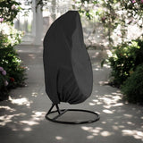 Beschermhoes Hangstoel Egg - Zwart - 190 x 115 cm - Waterproof - Universeel model - Hoes van Egg Chair - Waterdichte Beschermer voor Egg Stoel met Standaard