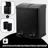 Prullenbak Met Pedaal 30L Zwart