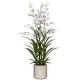 Kopu® Kunstbloem Orchidee Oncidium 98cm in pot - Wit