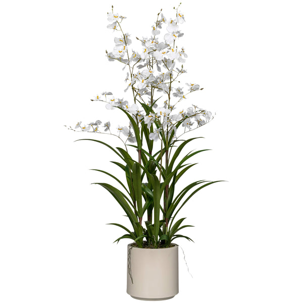 Kopu® Kunstbloem Orchidee Oncidium 98cm in pot - Wit