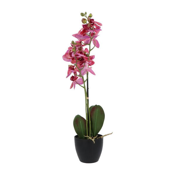 Kopu® Kunstbloem Orchidee 65 cm Lila met zwarte Sierpot - Phalenopsis