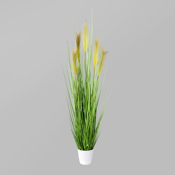 Kopu® Kunstplant Pampusgras 110 cm - 5 pluimen - in witte pot