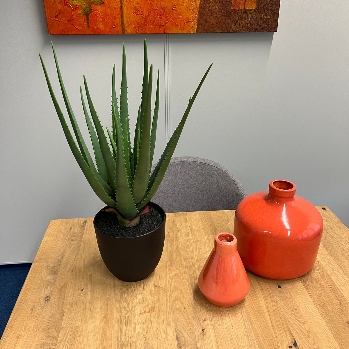 Kopu® Kunstplant Aloe Vera 55 cm in zwarte Bloempot - 17 bladeren