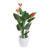 Kopu® Kunstplant Guzmania 105 cm met 3 oranje bloemen - Nepplant