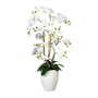 Kopu® Kunstbloem Orchidee 110 cm Wit Bloempot Rond - Phalaenopsis