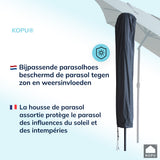 Kopu® Sevilla Parasol Rechthoek 200x300 cm met Hoes en voet - Balkonparasol Taupe