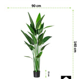 Kopu® Kunstplant Canna 140 cm 20 bladeren - in zwarte pot - Bloemriet